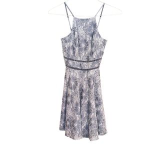 City Triangles Purple With Floral Print Lace Halter Dress Size 1